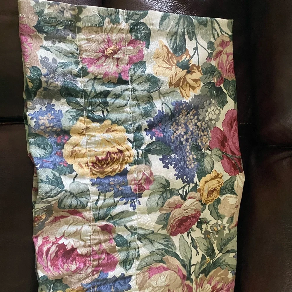 VTG Cannon English Country Floral USA Valance Rod Pocket Window Treatment 87x15